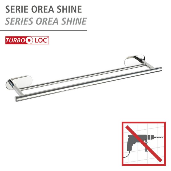 Produktbild: Turbo-Loc&reg; Badetuchstange Mod. Orea Duo Shine, 60 cm, Befestigen ohne bohren