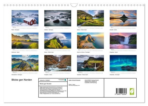Produktbild: Blicke gen Norden (Wandkalender 2026 DIN A3 quer), CALVENDO Monatskalender