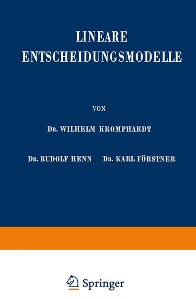 Produktbild: Lineare Entscheidungsmodelle