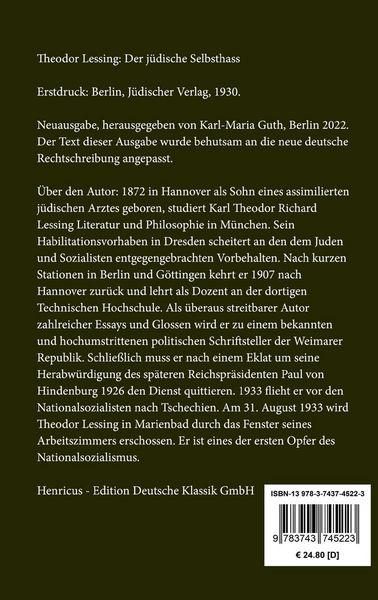 Produktbild: Der j&uuml;dische Selbsthass