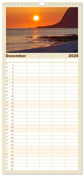 Produktbild: Familienplaner 2026 - Lofoten - Norwegische Trauminseln mit 5 Spalten (Wandkalender, 21 x 45 cm) CALVENDO