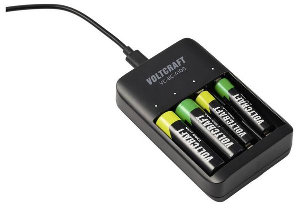 Produktbild: VOLTCRAFT VC-BC-4100 Rundzellen-Ladeger&auml;t NiMH, NiZn, LiIon Mignon (AA), Micro (AAA)