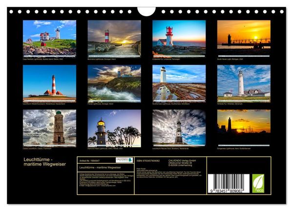 Produktbild: Leuchtt&uuml;rme - maritime Wegweiser (Wandkalender 2026 DIN A4 quer), CALVENDO Monatskalender
