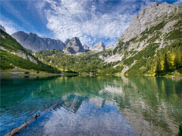 Produktbild: CALVENDO Puzzle Ufer des Seebensees | 1000 Teile Lege-Gr&ouml;&szlig;e 64x48cm Foto-Puzzle f&uuml;r gl&uuml;ckliche Stunden