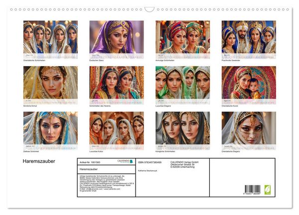 Produktbild: Haremszauber (Wandkalender 2026 DIN A2 quer), CALVENDO Monatskalender