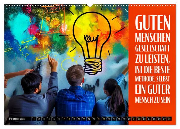 Produktbild: Gemeinsam sind wir stark - motivierende Spr&uuml;che &uuml;ber Teams (Wandkalender 2026 DIN A2 quer), CALVENDO Monatskalender
