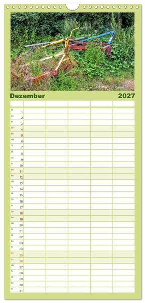 Produktbild: Familienplaner 2027 - Landmaschinen im Dornr&ouml;schenschlaf mit 5 Spalten (Wandkalender, 21 x 45 cm) CALVENDO