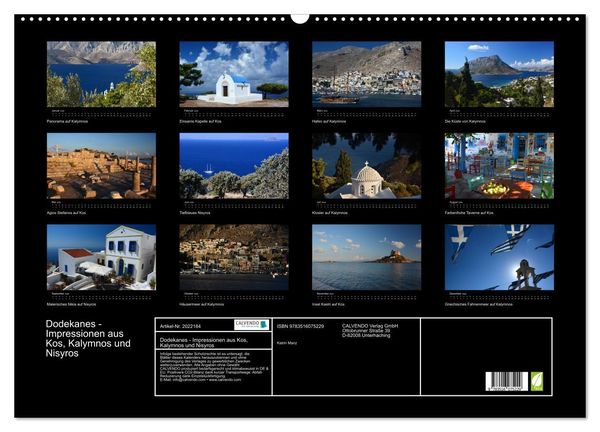 Produktbild: Dodekanes - Impressionen aus Kos, Kalymnos und Nisyros (Wandkalender 2026 DIN A2 quer), CALVENDO Monatskalender