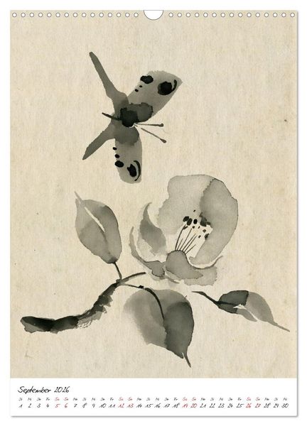 Produktbild: Sumi-e Kunst im japanischen Stil (Wandkalender 2026 DIN A3 hoch), CALVENDO Monatskalender