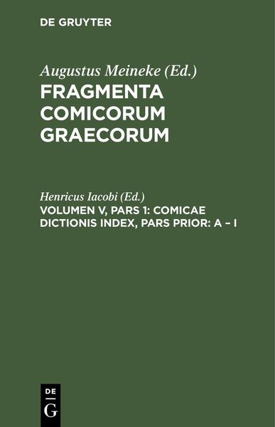 Produktbild: Comicae dictionis index, Pars Prior: A - I