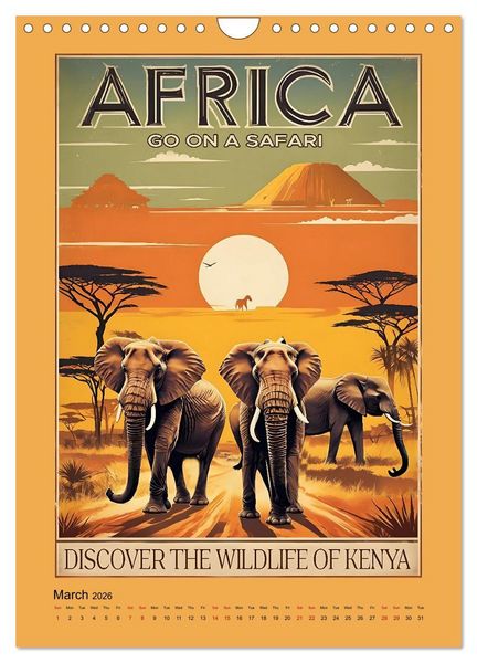 Produktbild: World Travel Posters - Nostalgic Trip Around the Globe (Wall Calendar 2026 DIN A4 portrait), CALVENDO 12 Month Wall Calendar