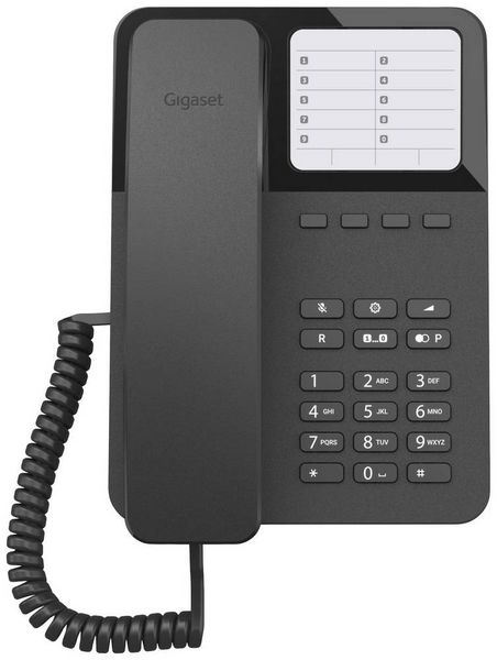 Produktbild: Gigaset DESK 400 Schnurgebundenes Telefon, analog f&uuml;r H&ouml;rger&auml;te kompatibel kein Display Schwarz