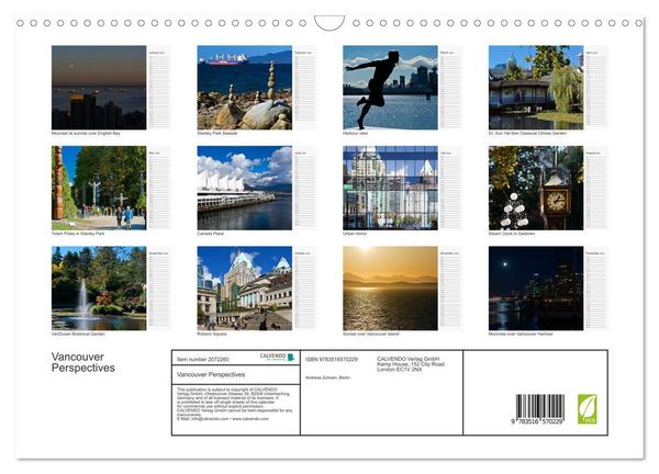 Produktbild: Vancouver Perspectives (Wall Calendar 2026 DIN A3 landscape), CALVENDO 12 Month Wall Calendar