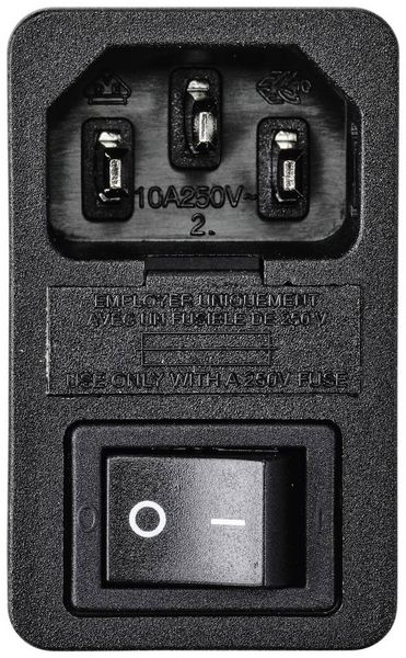 Produktbild: TRU COMPONENTS TC-10088420 Kaltger&auml;te-Steckverbinder C14 Stecker, Einbau vertikal Gesamtpolzahl: 3 10 A Schwarz 1 St.