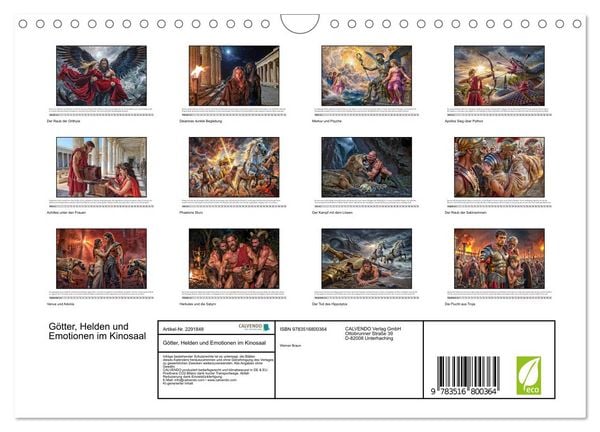 Produktbild: G&ouml;tter, Helden und Emotionen im Kinosaal (Wandkalender 2027 DIN A4 quer), CALVENDO Monatskalender