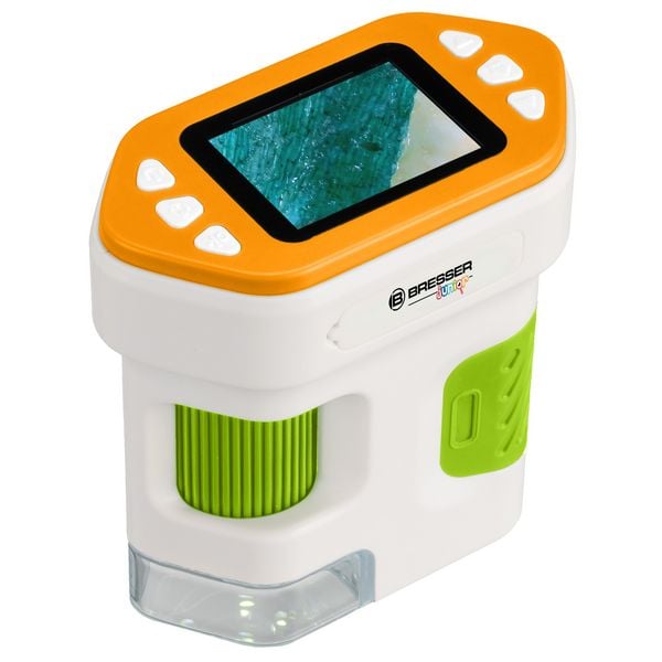Produktbild: Bresser Junior 13767 - Digitales Handmikroskop/Taschenmikroskop f&uuml;r Kinder mit Display Foto Video USB-C bis 94x Vergr&ouml;&szlig;erung