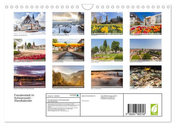 Produktbild: Freudenstadt im Schwarzwald - Wandkalender (Wandkalender 2026 DIN A4 quer), CALVENDO Monatskalender