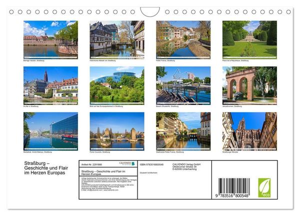 Produktbild: Stra&szlig;burg &ndash; Geschichte und Flair im Herzen Europas (Wandkalender 2027 DIN A4 quer), CALVENDO Monatskalender