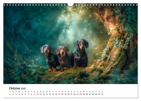 Produktbild: Herzensbrecher - Ein Jahr mit Dackeln (Wandkalender 2027 DIN A3 quer), CALVENDO Monatskalender