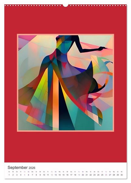Produktbild: Tanzvergn&uuml;gen, abstrakt, farbenfroh und voller Schwung (hochwertiger Premium Wandkalender 2026 DIN A2 hoch), Kunstdruck in Hochglanz