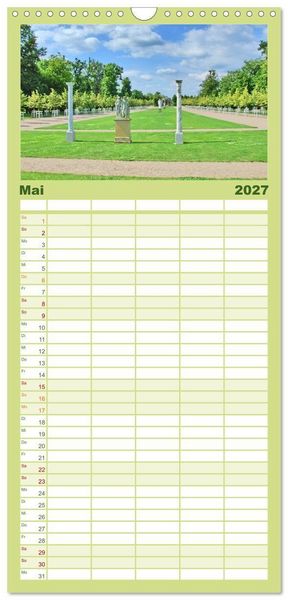 Produktbild: Familienplaner 2027 - Schlossgarten Neustrelitz mit 5 Spalten (Wandkalender, 21 x 45 cm) CALVENDO