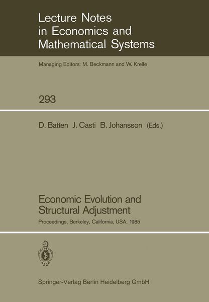 Produktbild: Economic Evolution and Structural Adjustment