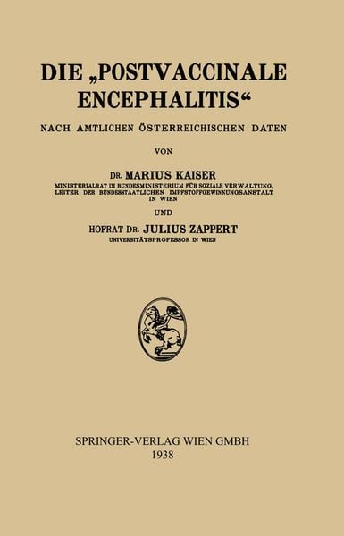 Produktbild: Die &bdquo;Postvaccinale Encephalitis&ldquo;