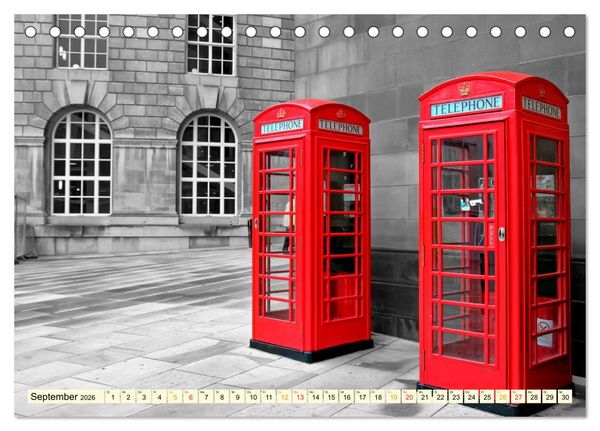 Produktbild: Die bekannteste Telefonzelle der Welt - Telephone Booth (Tischkalender 2026 DIN A5 quer), CALVENDO Monatskalender