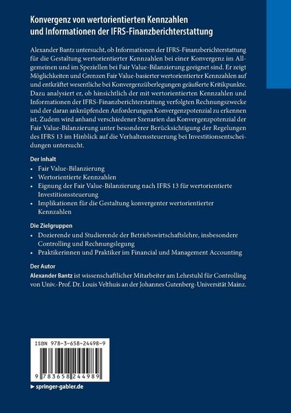 Produktbild: Konvergenz von wertorientierten Kennzahlen und Informationen der IFRS-Finanzberichterstattung
