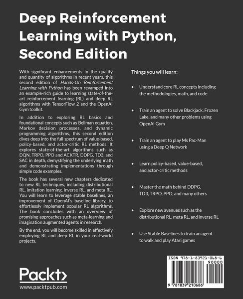 Produktbild: Deep Reinforcement Learning with Python - Second Edition