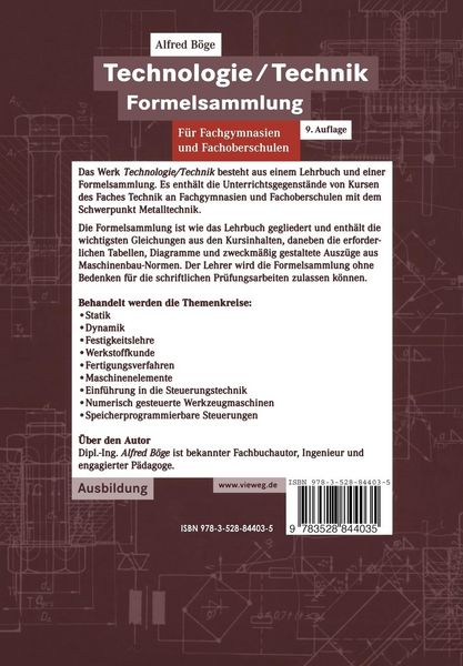 Produktbild: Technologie/Technik Formelsammlung