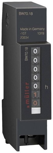 Produktbild: M&uuml;ller BW 70.18 24V 50Hz Betriebsstundenz&auml;hler Rollenz&auml;hlwerk