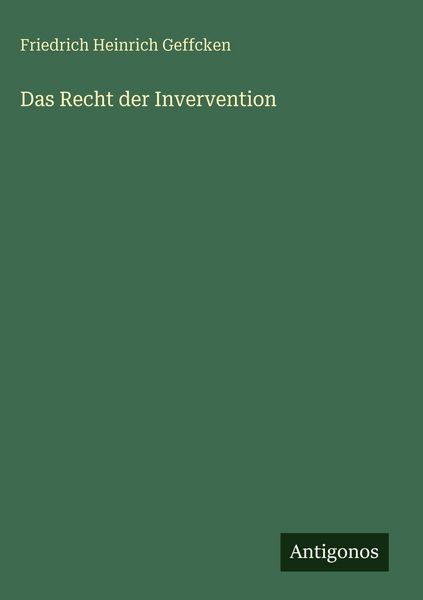 Produktbild: Das Recht der Invervention