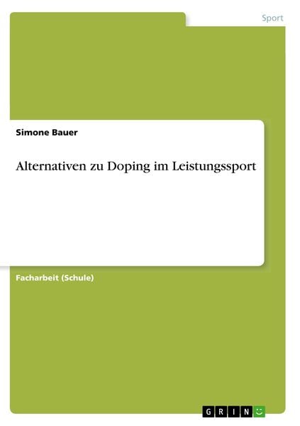 Produktbild: Alternativen zu Doping im Leistungssport