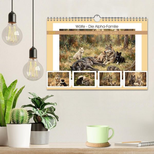 Produktbild: W&ouml;lfe - Die Alpha-Familie (Wandkalender 2027 DIN A4 quer), CALVENDO Monatskalender