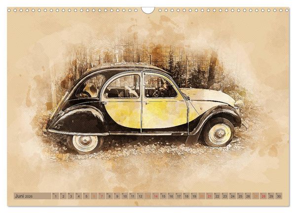 Produktbild: Die Ente, Deux Chevaux, 2CV (Wandkalender 2026 DIN A3 quer), CALVENDO Monatskalender