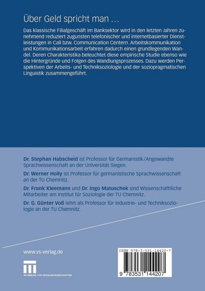 Produktbild: &Uuml;ber Geld spricht man ...