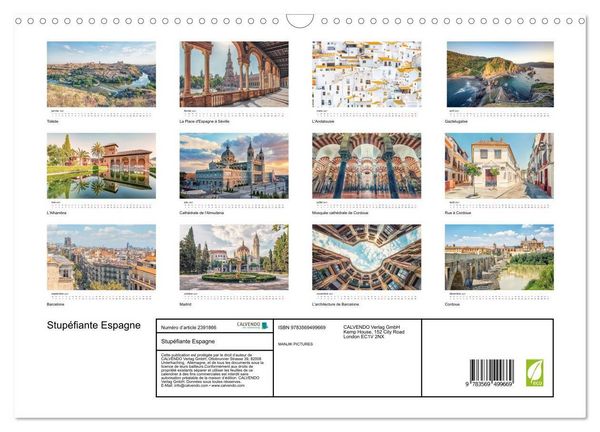 Produktbild: Stup&eacute;fiante Espagne (Calendrier mural 2027 DIN A3 vertical), CALVENDO calendrier mensuel