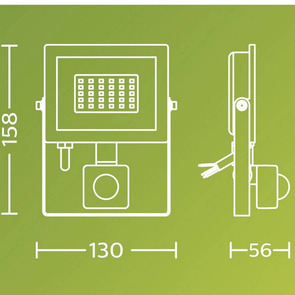 Produktbild: Philips LED Lois 929004642301 LED-Au&szlig;enstrahler mit Bewegungsmelder 20 W Leuchtfarben: Kaltwei&szlig;