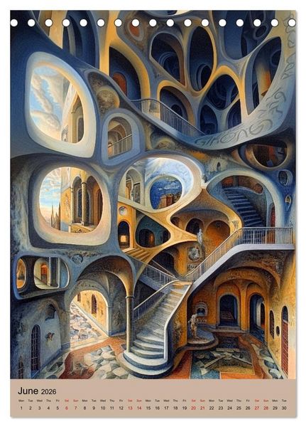 Produktbild: Dali meets Technology (Desk Calendar 2026 DIN A5 portrait), CALVENDO 12 Month DeskCalendar