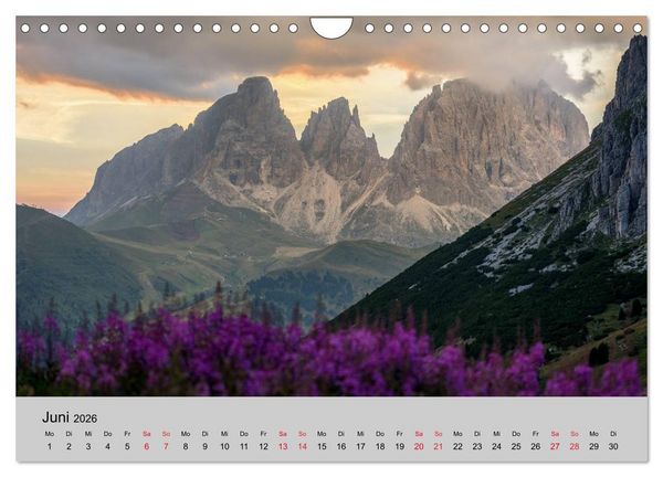Produktbild: S&uuml;dtiroler Bergwelten - Die monti pallidi, Idylle die fast unwirklich erscheint (Wandkalender 2026 DIN A4 quer), CALVENDO Monatskalender