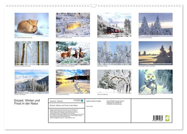 Produktbild: Eiszeit. Winter und Frost in der Natur (Wandkalender 2026 DIN A2 quer), CALVENDO Monatskalender