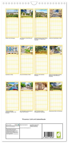 Produktbild: Familienplaner 2026 - Provence. Licht und Lebensfreude mit 5 Spalten (Wandkalender, 21 x 45 cm) CALVENDO