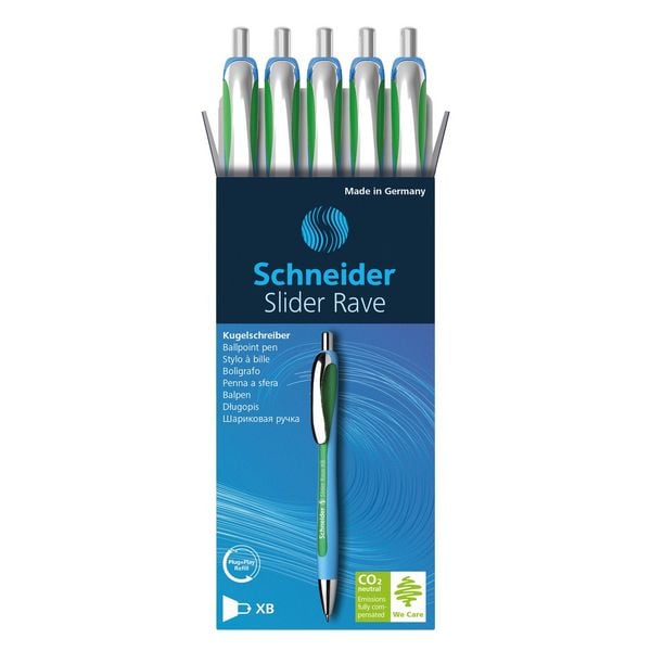 SCHNEIDER Kugelschreiber Slider XB Rave, grün dokumentenecht