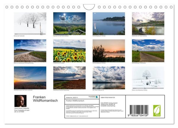 Produktbild: Franken WildRomantisch (Wandkalender 2026 DIN A4 quer), CALVENDO Monatskalender