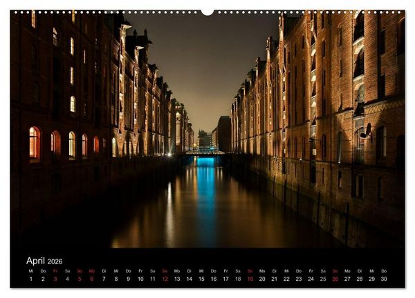 Produktbild: Hamburgs N&auml;chte (Wandkalender 2026 DIN A2 quer), CALVENDO Monatskalender