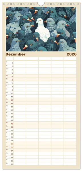 Produktbild: Familienplaner 2026 - Hervorstechen ist Trumpf mit 5 Spalten (Wandkalender, 21 x 45 cm) CALVENDO