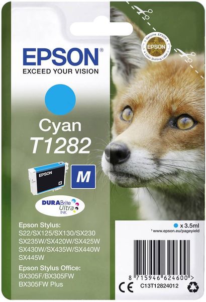 Epson Druckerpatrone T1282 Original Cyan C13T12824012