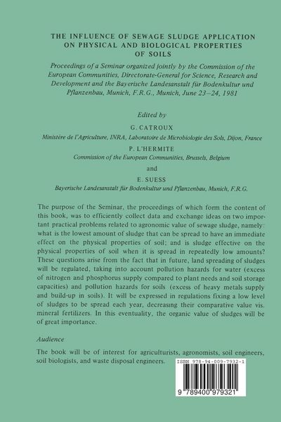Produktbild: The Influence of Sewage Sludge Application on Physical and Biological Properties of Soils