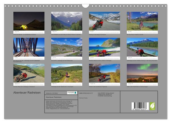 Produktbild: Abenteuer Radreisen (Wandkalender 2026 DIN A3 quer), CALVENDO Monatskalender